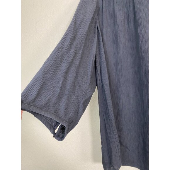 J. Jill Pure Gray 3/4 Sleeve Tunic Top Women size XL Lagenlook Mother of pearls - Picture 9 of 14